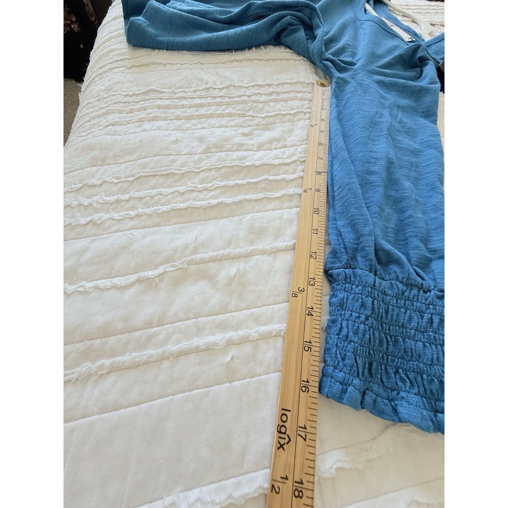 Chicos Slub Cotton Blend Top Size 2/L Scandi Coastal Minimalist Comfort Stretch - Picture 6 of 8